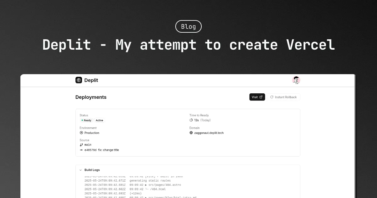 Deplit: My attempt to create Vercel